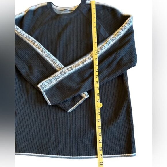 Eddie Bauer Men’s Sweater Size Large Cotton Alpine Design Along Sleeve Black - Picture 8 of 9